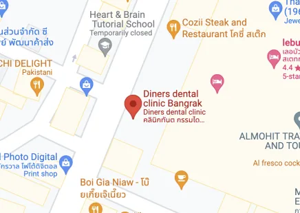 แผนที่คลินิก Diners Dental กรุงเทพ